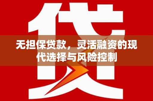 夷陵无担保贷款，灵活融资的现代选择与风险控制
