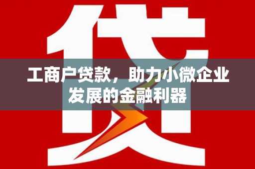 夷陵工商户贷款，助力小微企业发展的金融利器