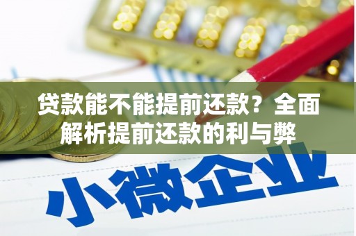 夷陵贷款能不能提前还款？全面解析提前还款的利与弊