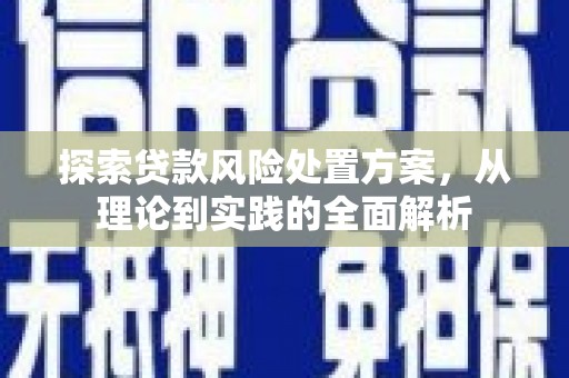 夷陵探索贷款风险处置方案，从理论到实践的全面解析